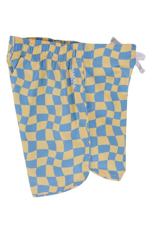 Seaesta Surf Kids' Wavy Checks Banana Board Shorts
