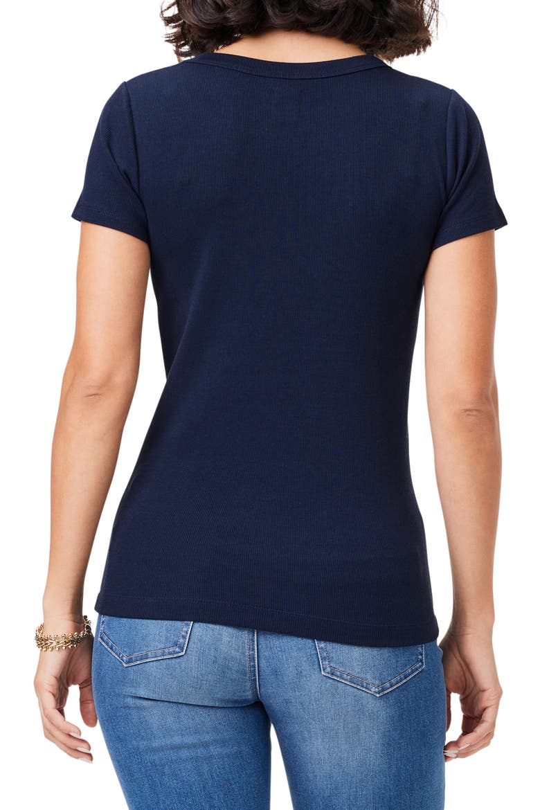 Perfect Crewneck Rib Top, Alternate, color, DARK INDIGO