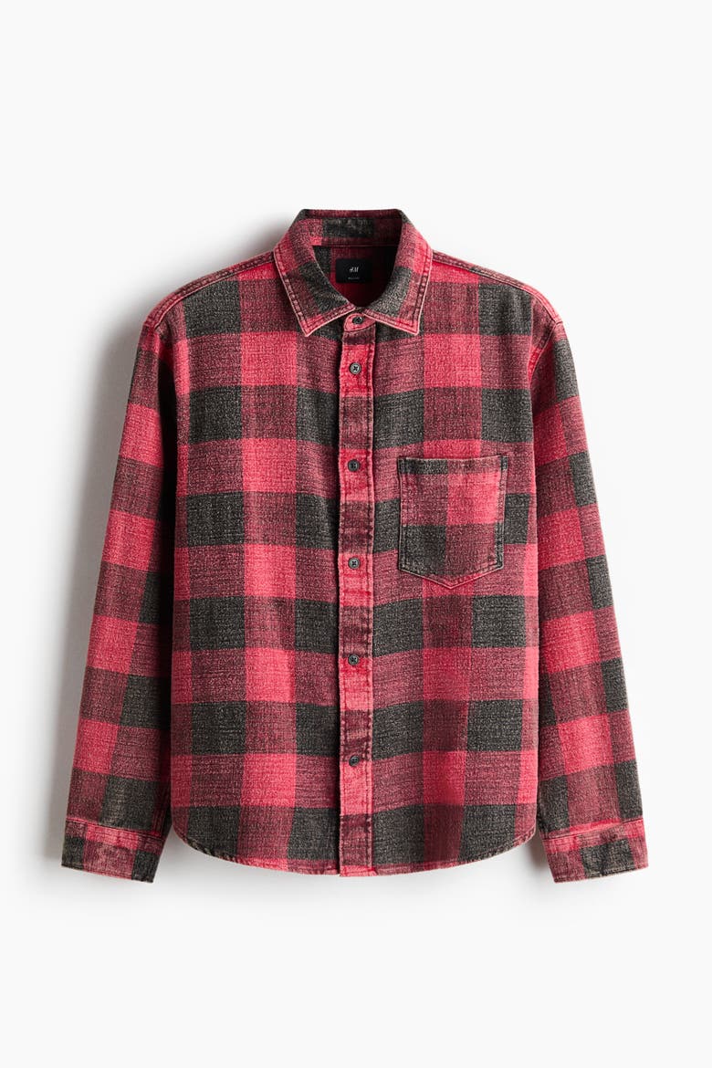 Relaxed-Fit Cotton Shirt, Alternate, color, Red/plaid