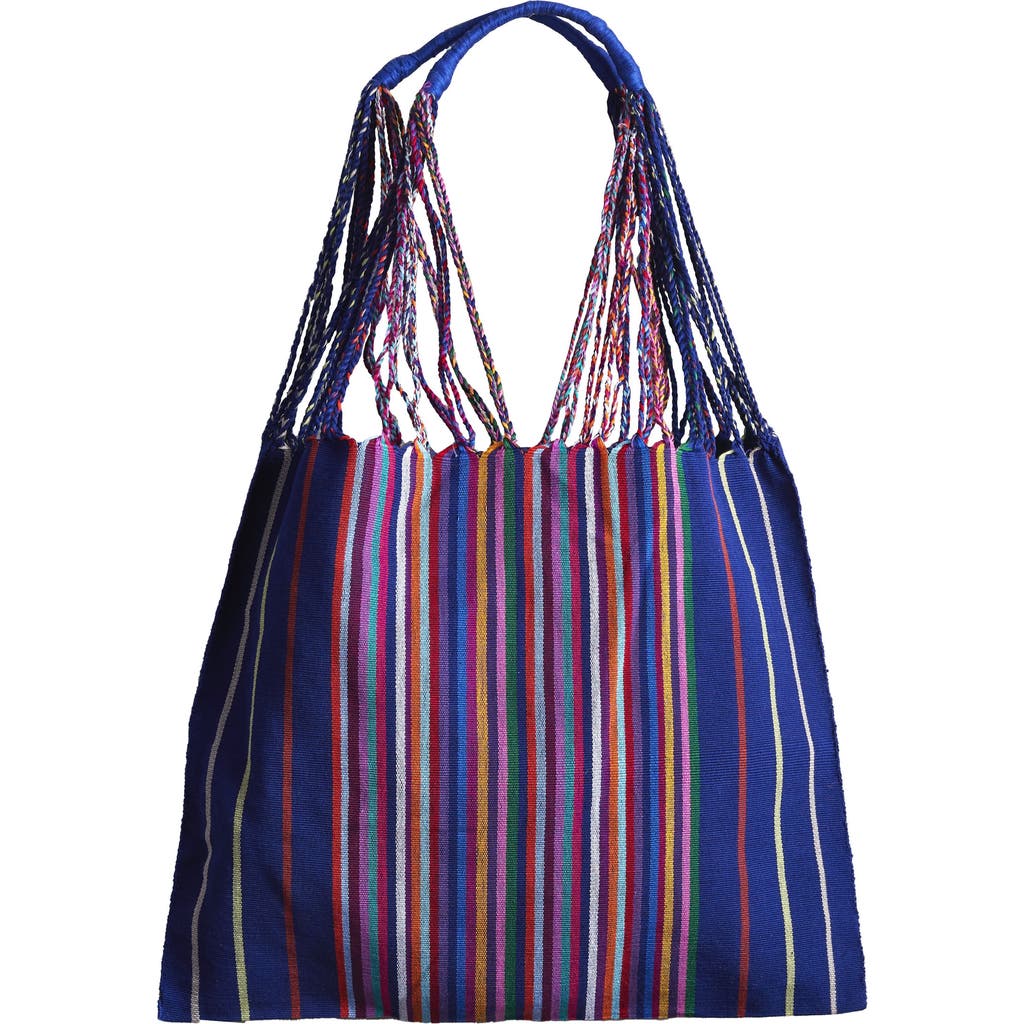Verve Culture Chiapas Woven Hammock Market Bag in Blue  product