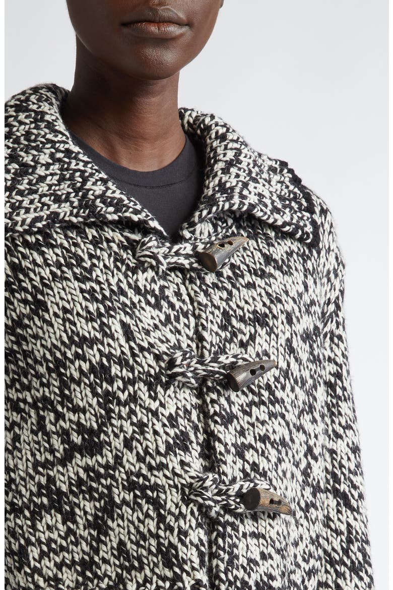 Lantini Marled Merino Wool Blend Sweater Jacket, Alternate, color, BLACK/ WHITE