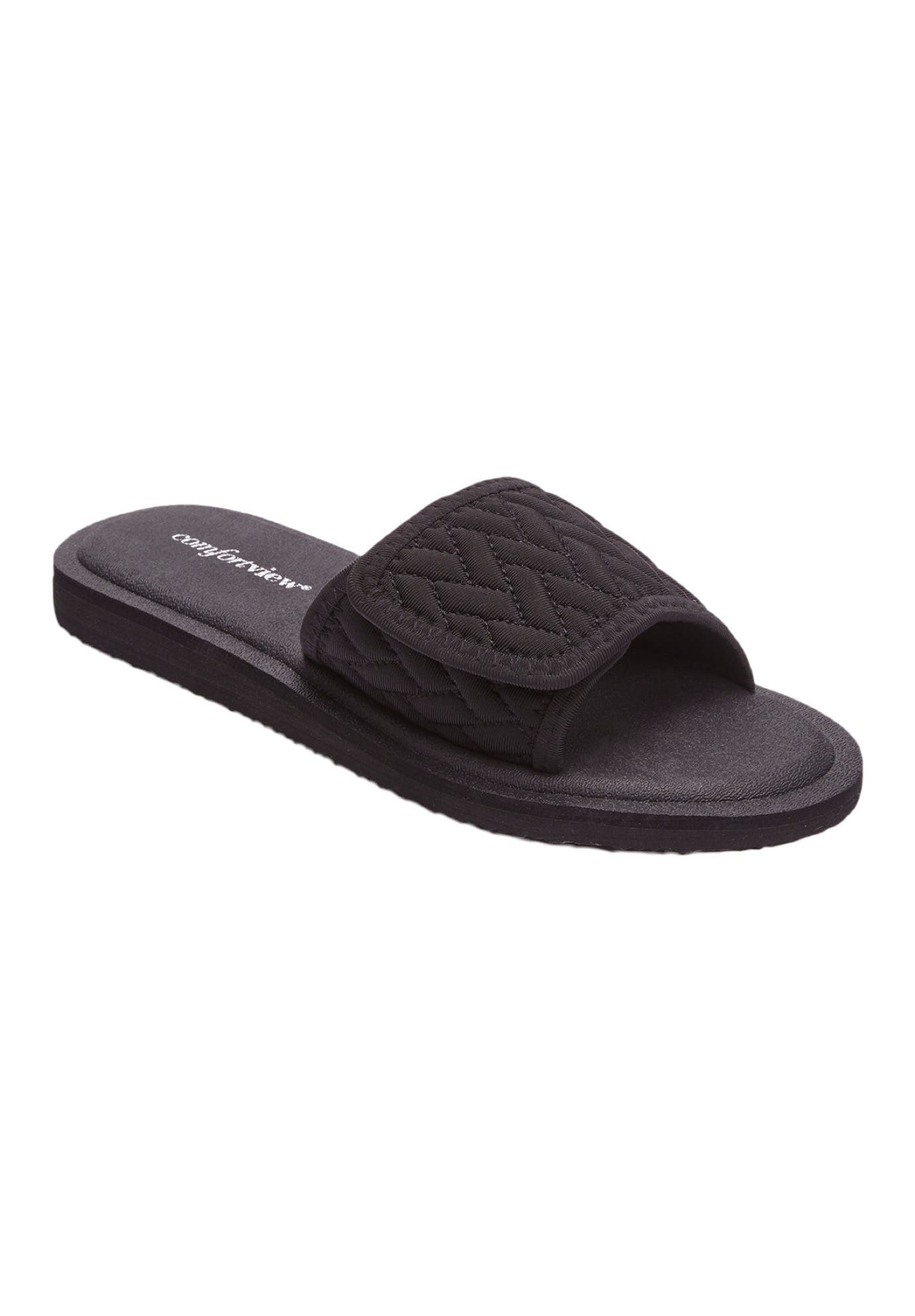 Comfortview The Palmer Slip On Sandal, Main, color, Black
