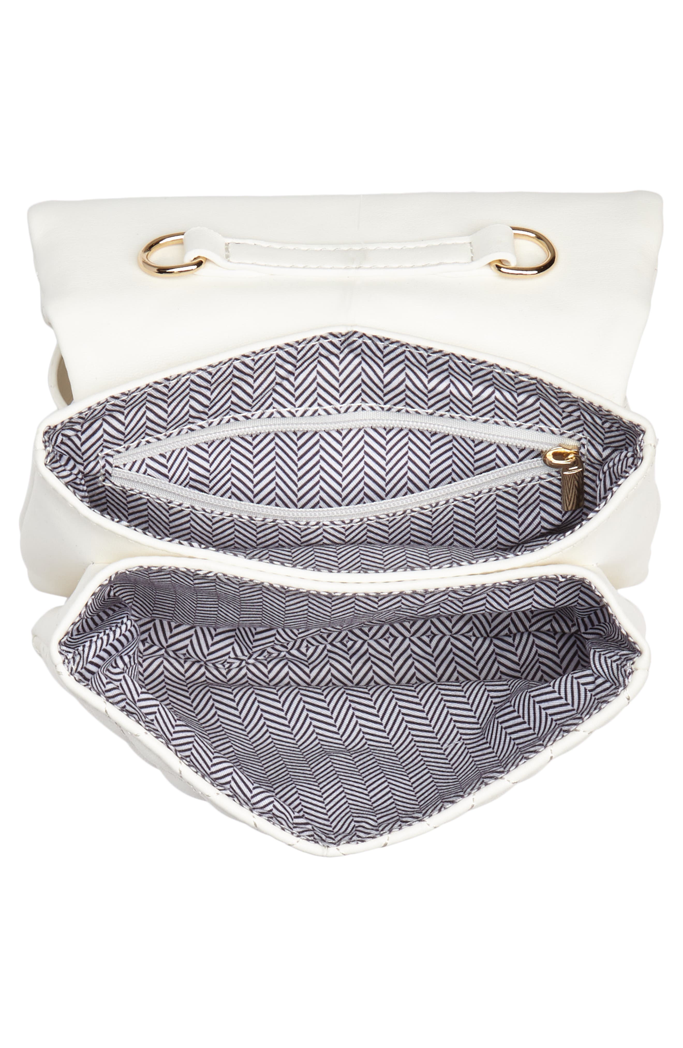 Quilted Vegan Leather Convertible Belt Bag, Alternate, color, WHITE