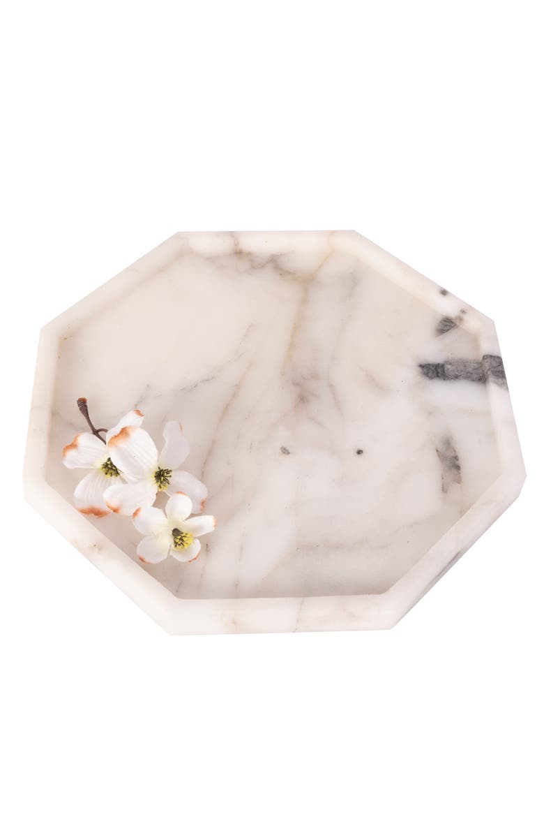 Artifacts Trading Company Octagonal Marble Tray, Alternate, color, White Matte
