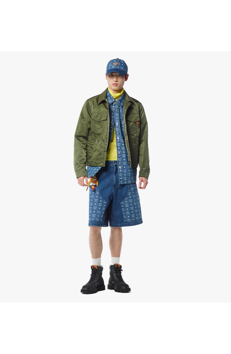 MCM Jacket in ECONYL<sup>®</sup> and Monogram Print Leather, Alternate, color, Green