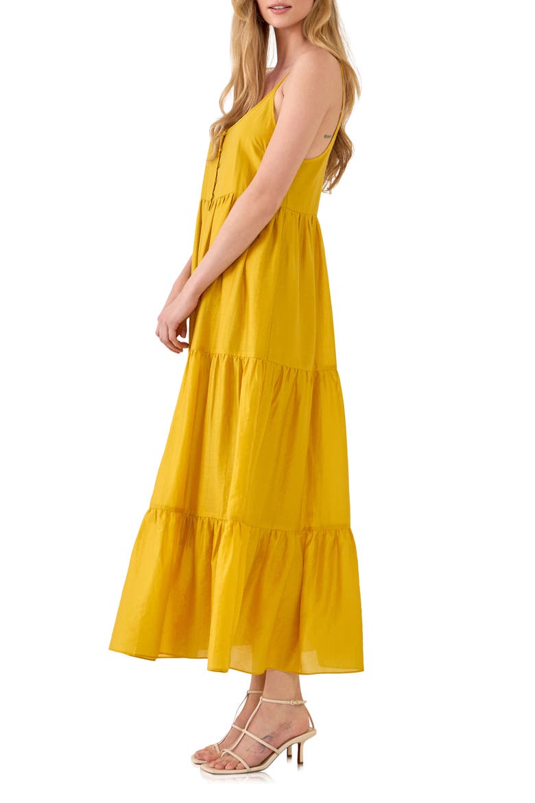 Tiered Maxi Dress, Alternate, color, MUSTARD