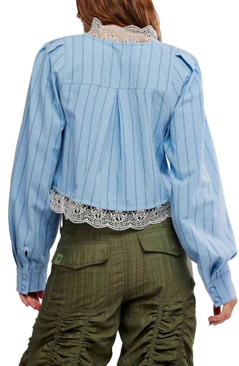 Free People Bali Jude Embroidered Lace Top, Alternate, color, Chambray