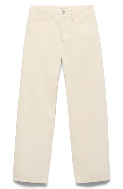 Mango High Waist Straight Leg Corduroy Jeans In Off White