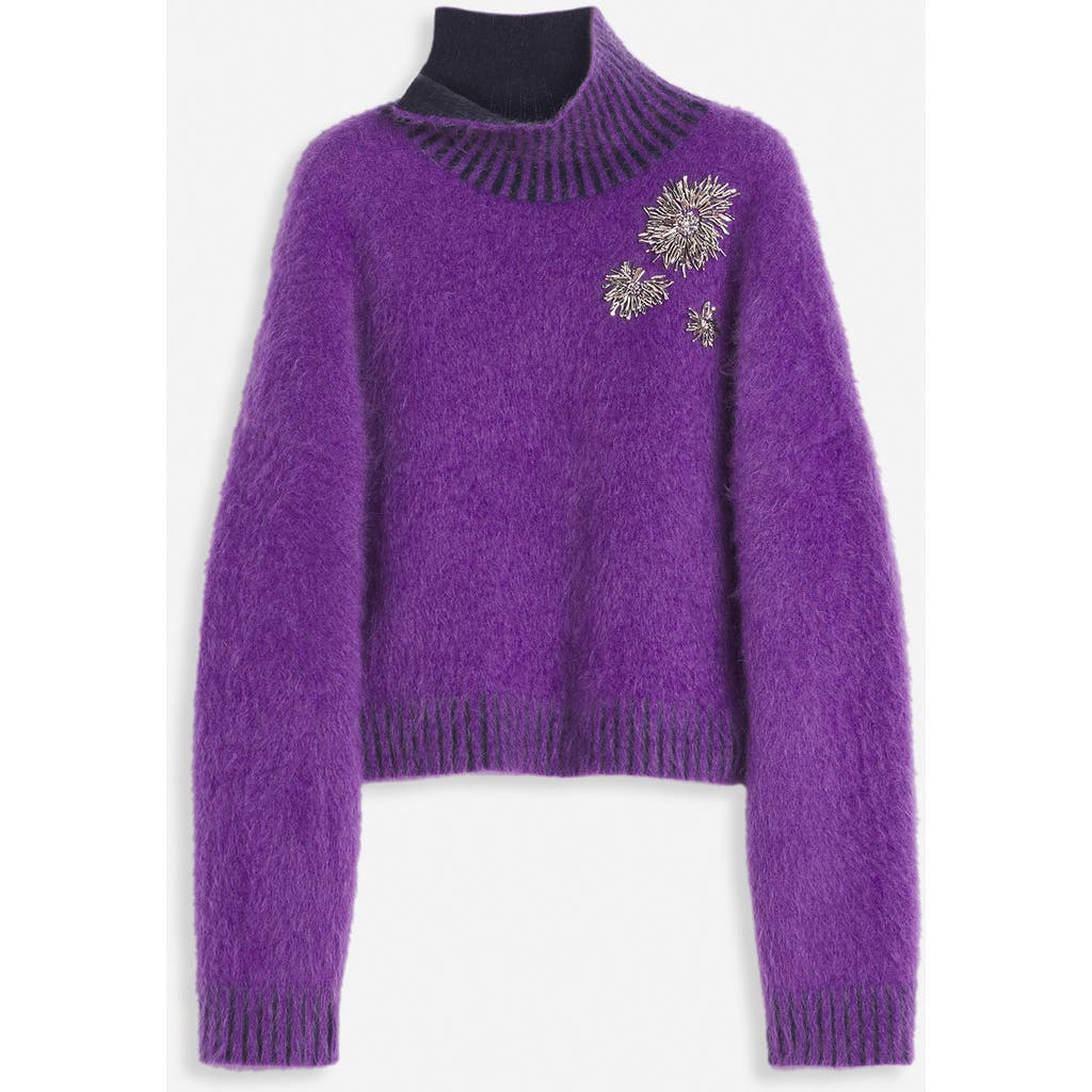 Lanvin Brushed-effect Sweater In Anemone
