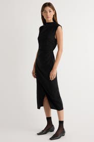 Modern Citizen Manon Asymmetric-Neck Ruched Dress