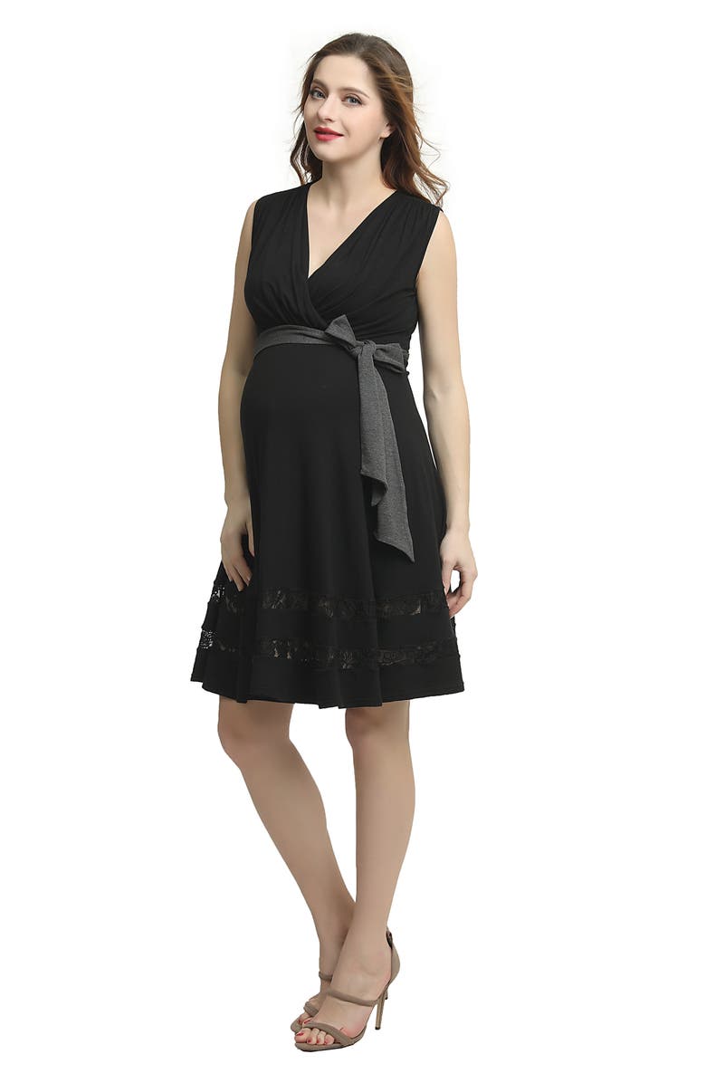 Kimi and Kai Marji Lace Accent Babydoll Maternity/Nursing Dress, Alternate, color, 