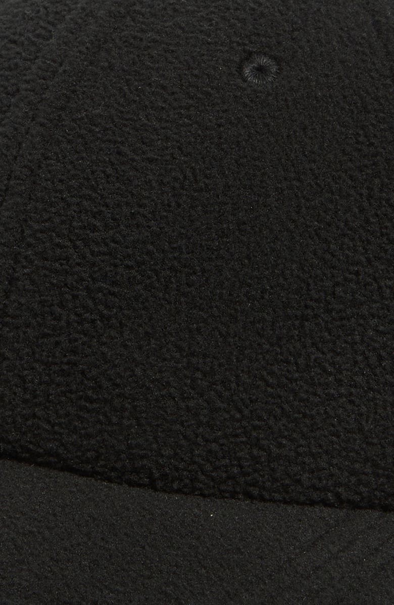 Zella Faux Shearling Baseball Hat, Alternate, color, Black