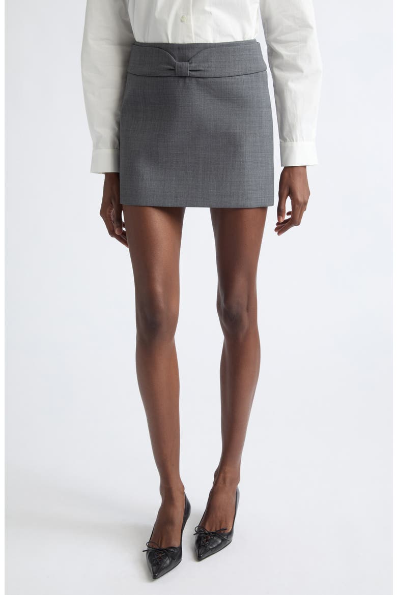 Bow Low Rise Miniskirt, Main, color, GREY