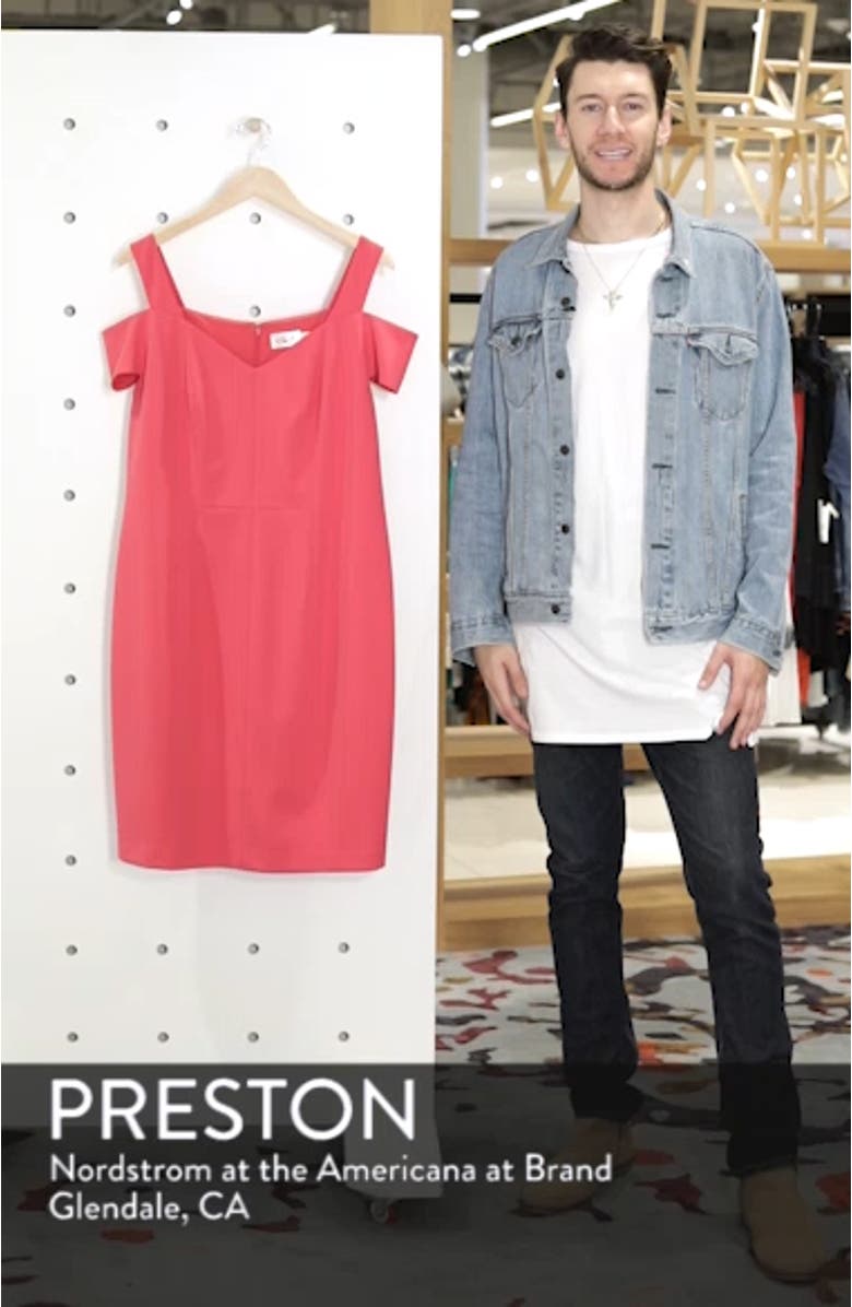 Cold Shoulder Crepe Sheath Dress, sales video thumbnail