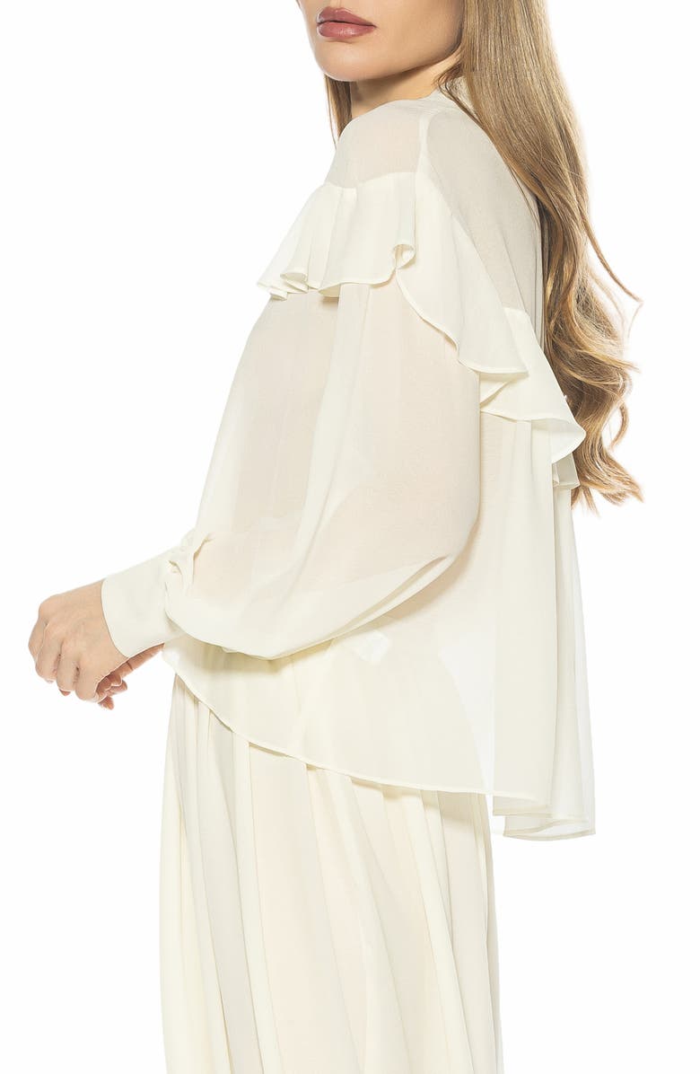 Alexia Admor Solace Ruffle Long Sleeve Button-Up Top, Alternate, color, Ivory