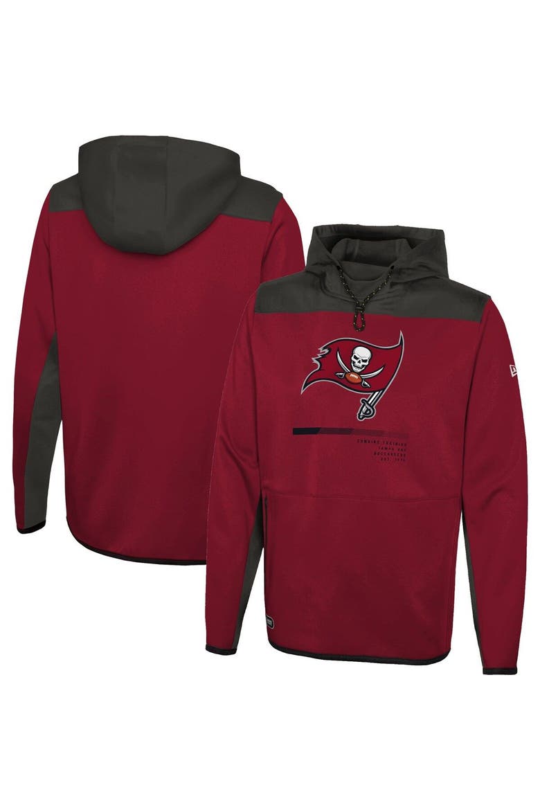 Men's New Era Red Tampa Bay Buccaneers Combine Authentic Hard Hitter Pullover Hoodie, Main, color, Red
