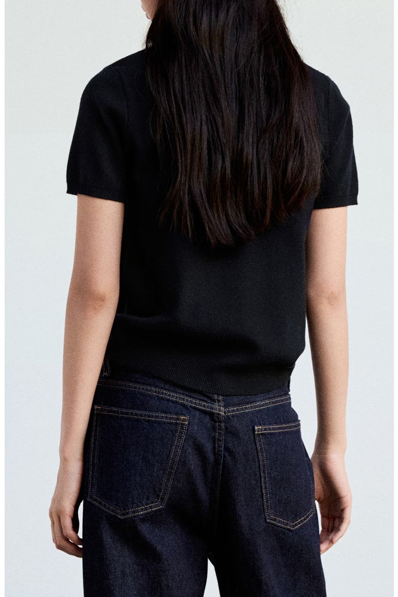 Stripe Collar Polo Sweater, Alternate, color, DARK NAVY