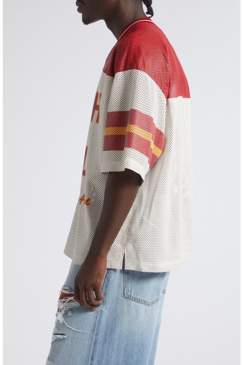 11430268 AMIRI South Cali Leather Mesh Football Jersey, Alternate, color, IVORY