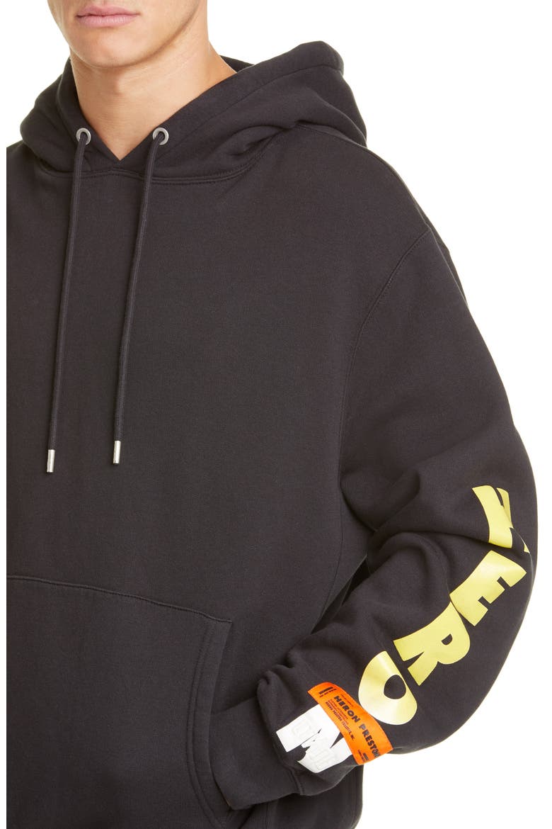 Skull Graphic Hooded Sweatshirt, Alternate, color, OFF BLACK