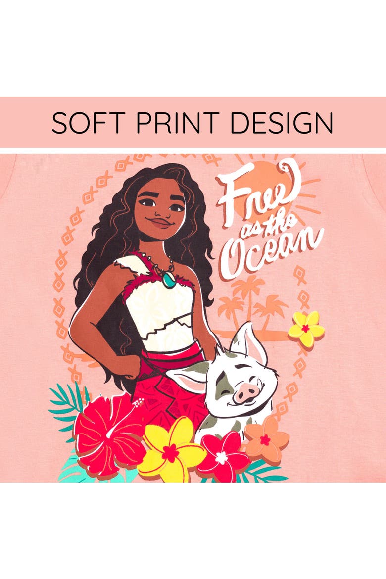 Moana T-Shirt and Chambray Shorts Set, Alternate, color, Pink Moana Pua