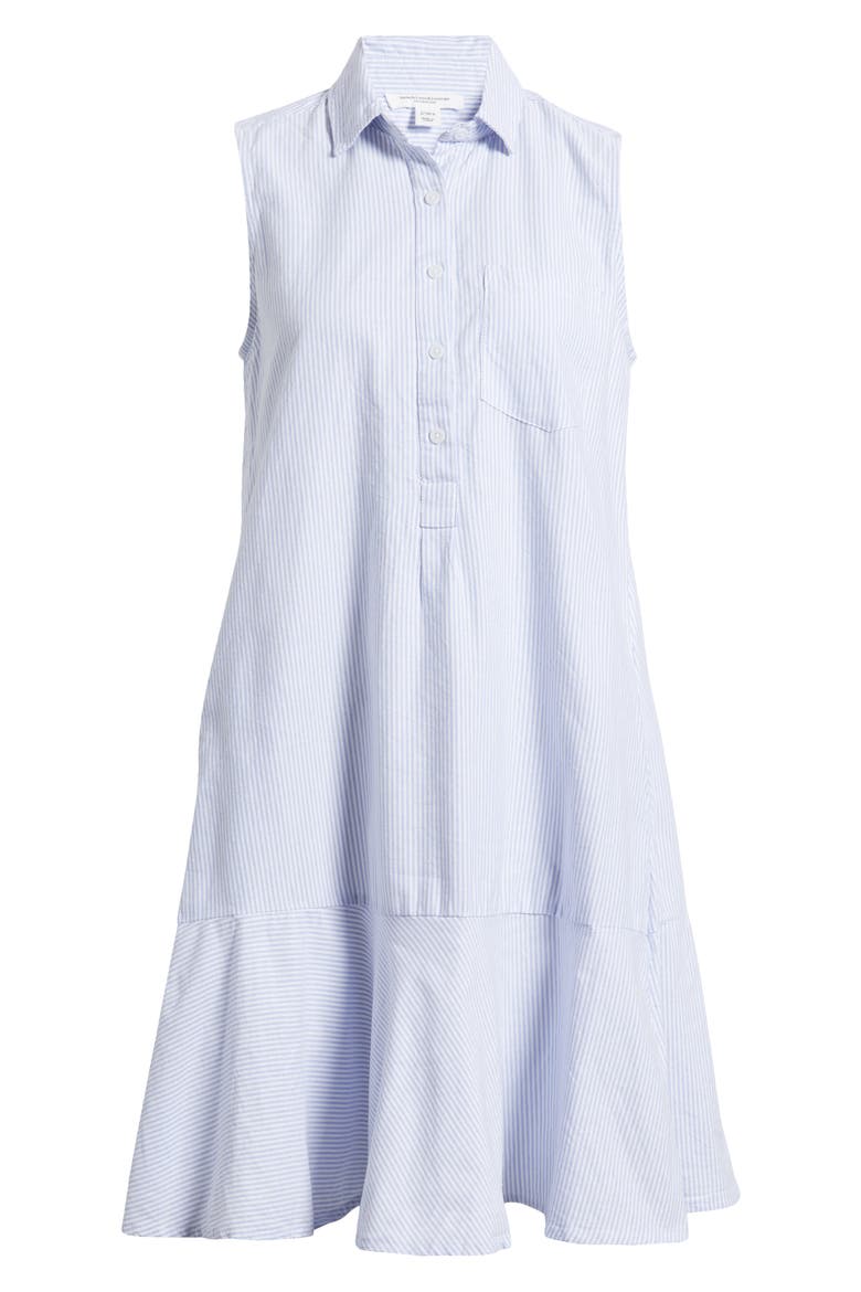 Marina Stripe Sleeveless Cotton Shirtdress, Alternate, color, STUDIO BLUE