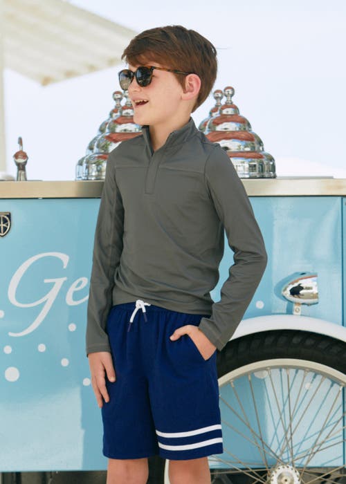 Cabana Life Boys Sport Zip Top In Gray