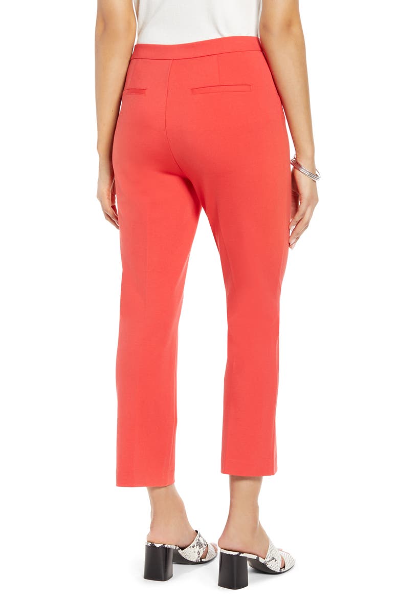 Kick Flare Ponte Knit Crop Pants, Alternate, color, RED BITTERSWEET