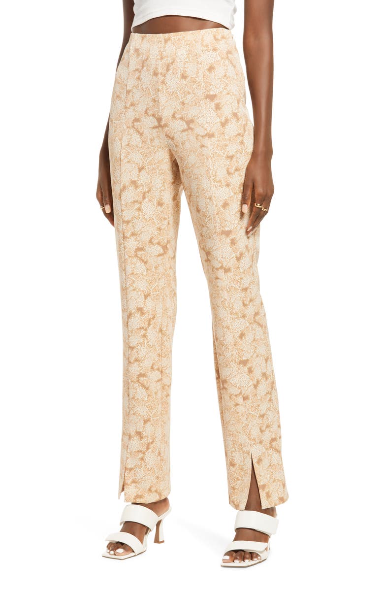 Open Edit Slim Fit Split Hem Pants, Main, color, 