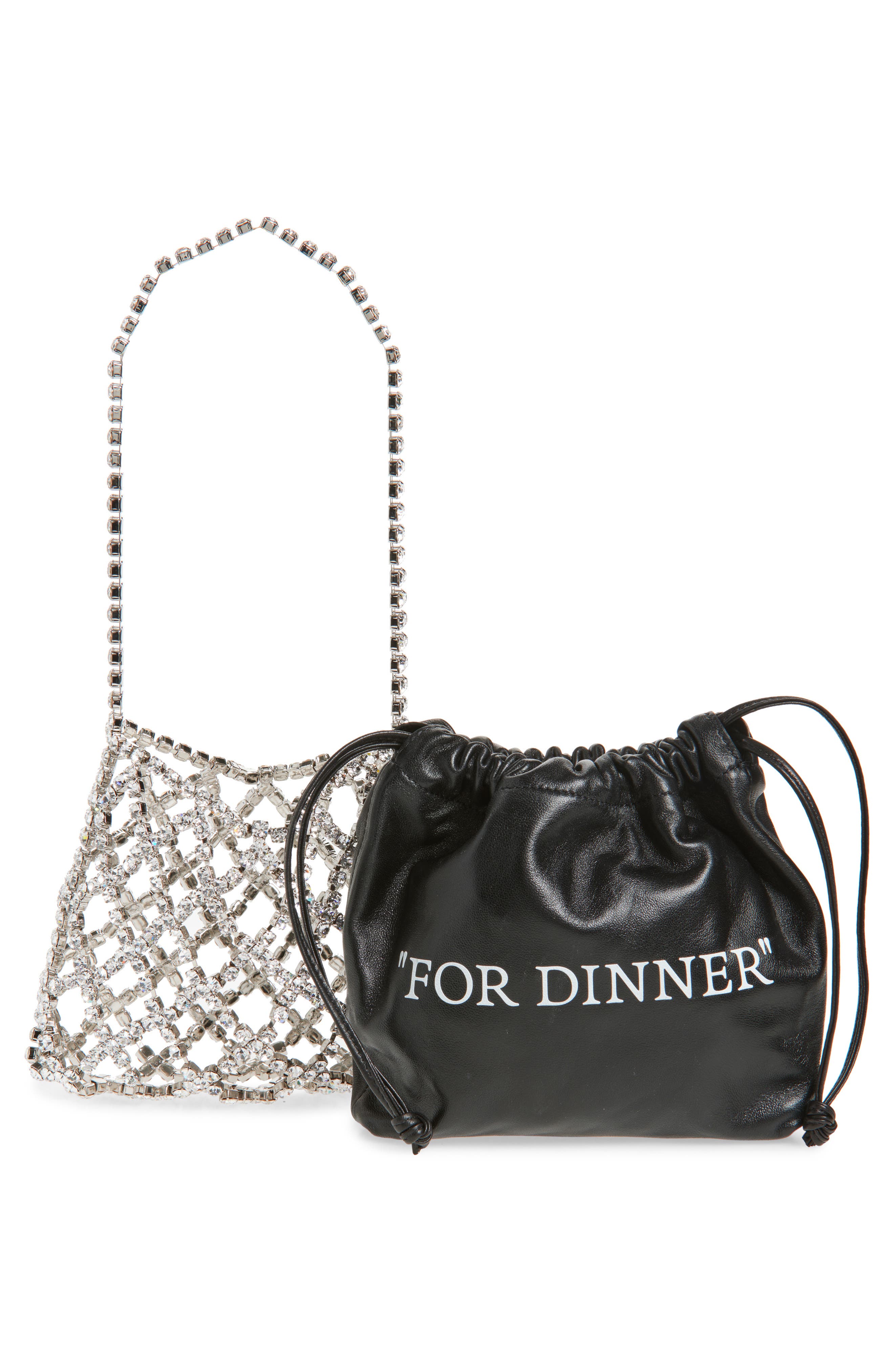 Off-White For Dinner Crystal Shoulder Bag, Alternate, color, 