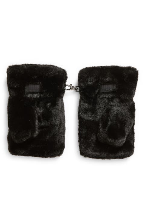 Faux Fur Fingerless Mittens