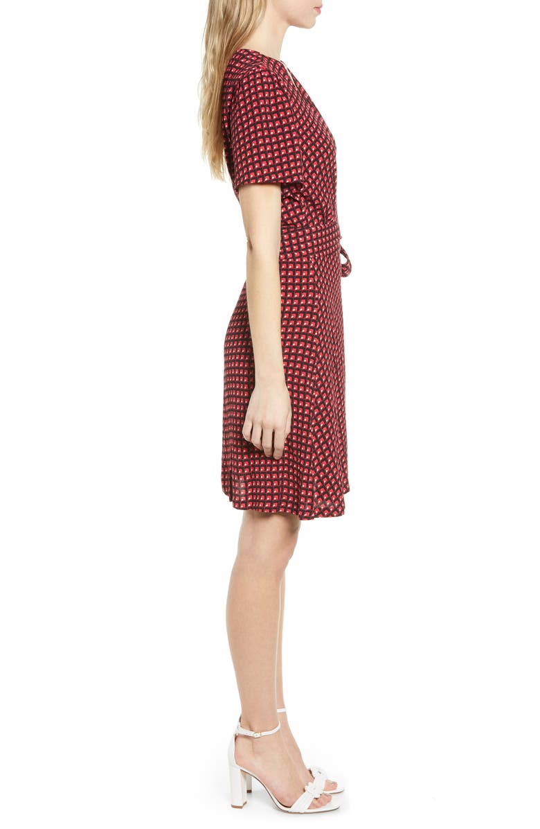 Chelsea28 Print Wrap Minidress, Alternate, color, 
