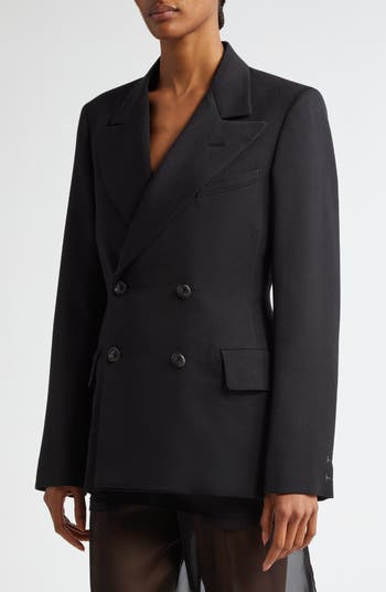 ジャケット Maison Margiela Black double-breasted jacket in wool Maison Margiela Black Double-Breasted Blazer Maison Margiela