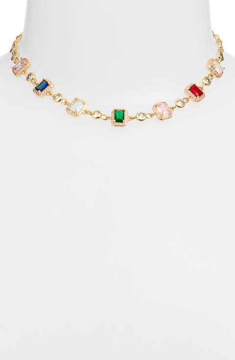 Multi Cubic Zirconia Choker Necklace