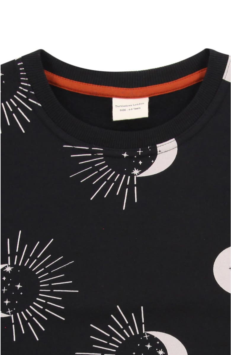 Turtledove London Kids Organic Cotton Astrology Print Sweatshirt, Alternate, color, Black
