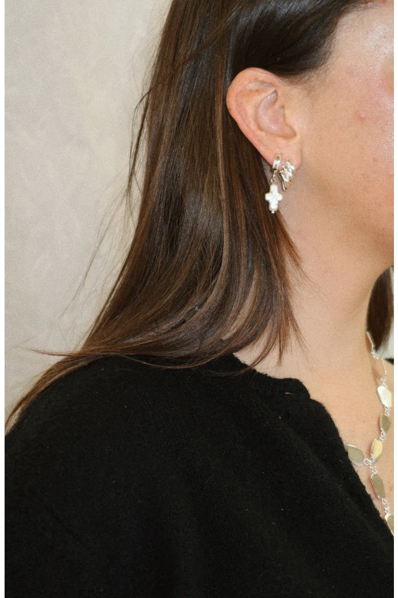 Ford Earrings, Alternate, color, Silver