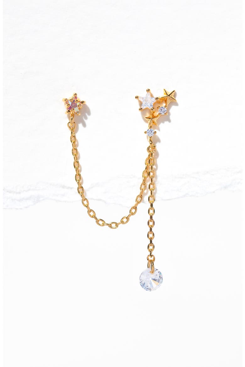 Star Crossed Lover Single Drop Earring, Alternate, color, GOLD
