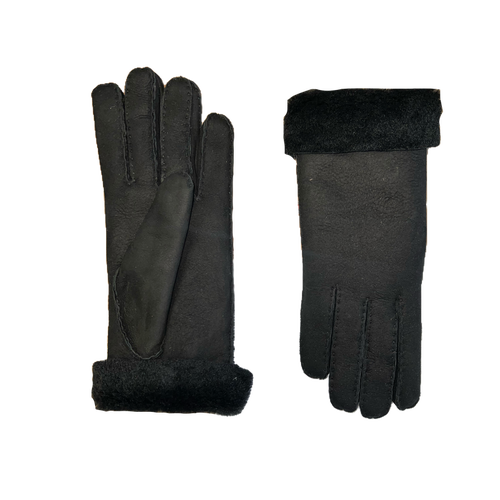 Agnelle Denise Double Face Lambskin Glove In Black