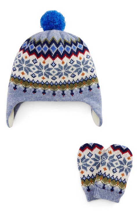 Kids' Fair Isle Hat & Mittens Set