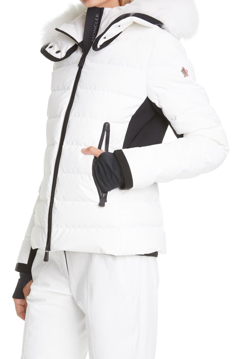 Lamoura Waterproof Quilted Down Puffer Coat with Removable Genuine Fox Fur Trim, Alternate, color, 041 CREAM
