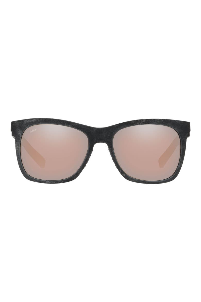 55mm Polarized Square Sunglasses, Main, color, GREY/ COPPER SILVER MIRROR