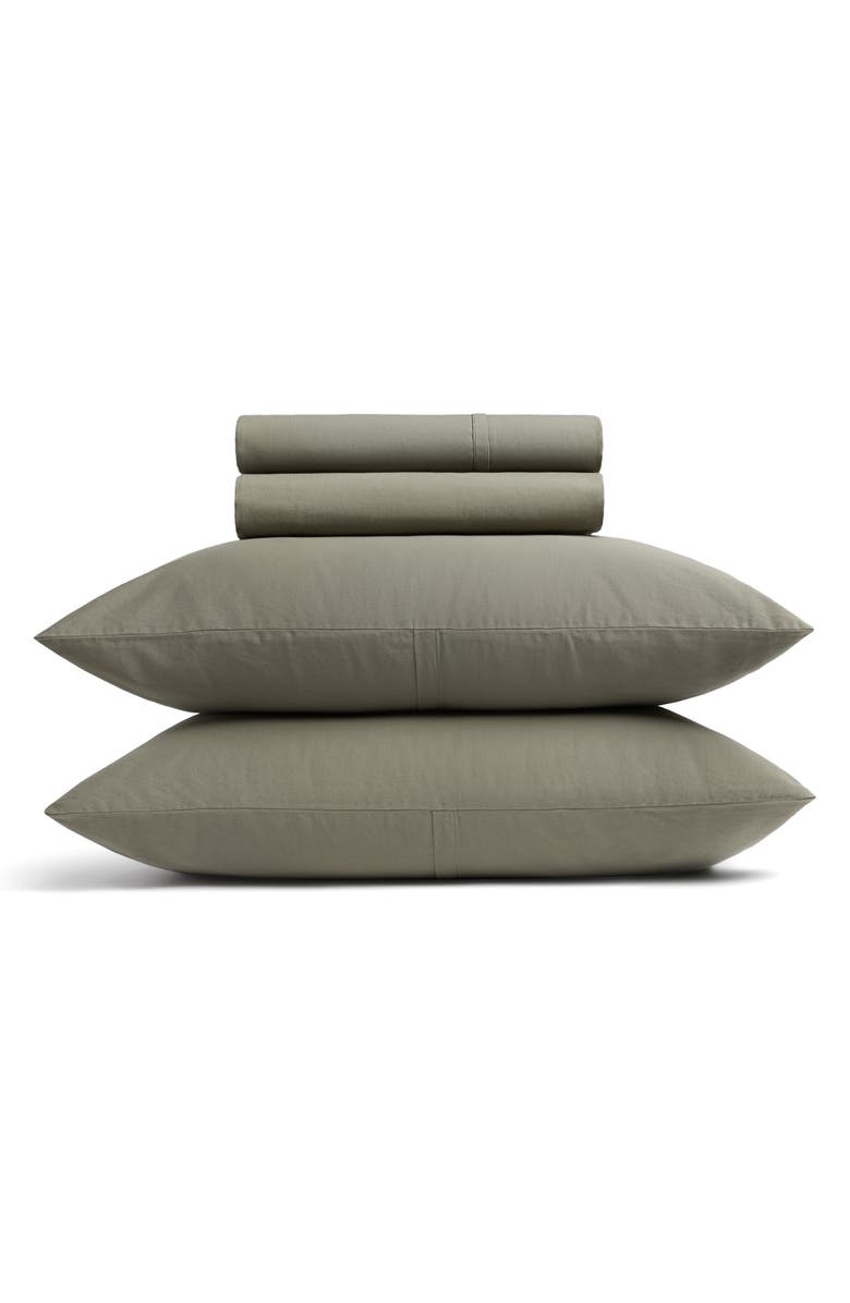 Parachute Soft Luxe Organic Cotton Sateen Sheet Set, Main, color, Moss