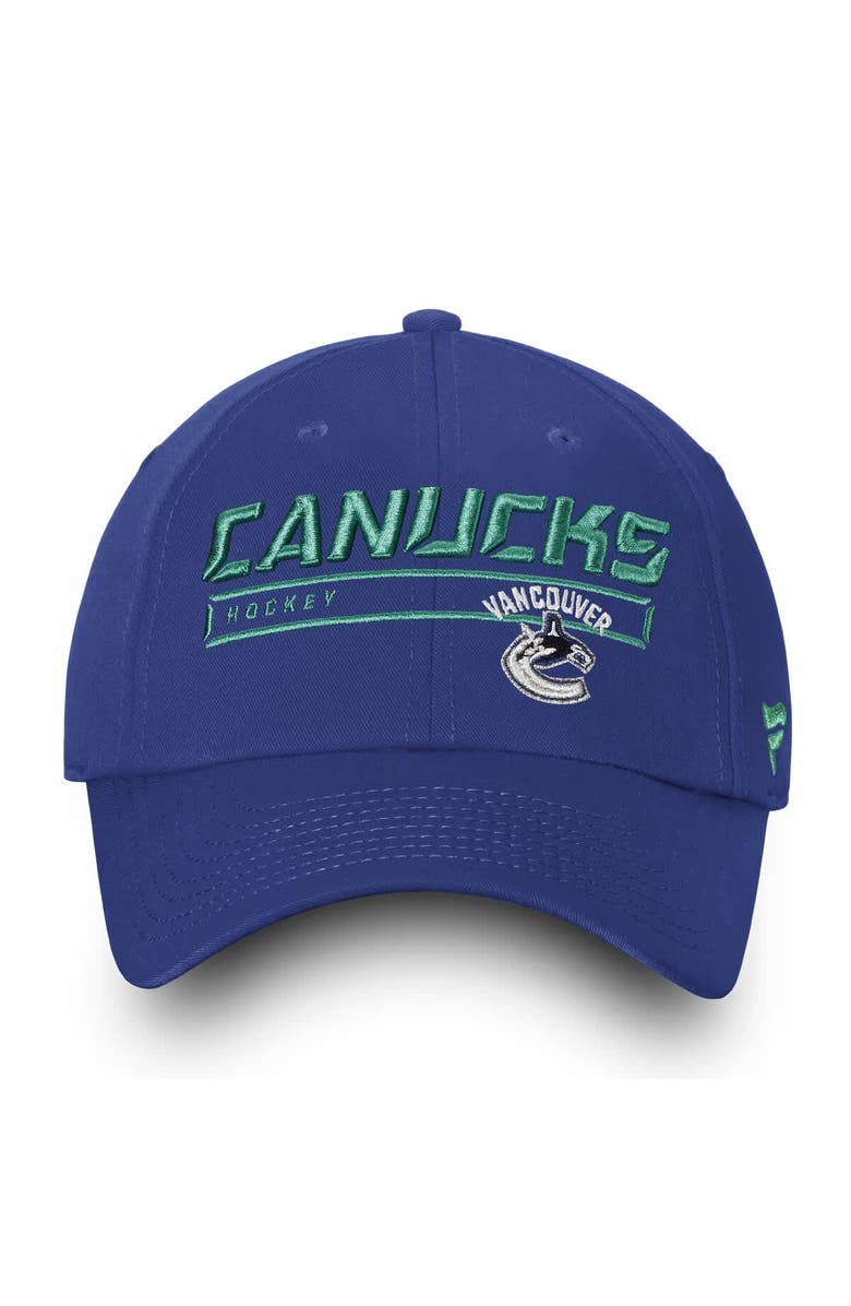FANATICS Men's Fanatics Blue Vancouver Canucks Team Authentic Pro Rinkside Fundamental Adjustable Hat, Alternate, color, Blue