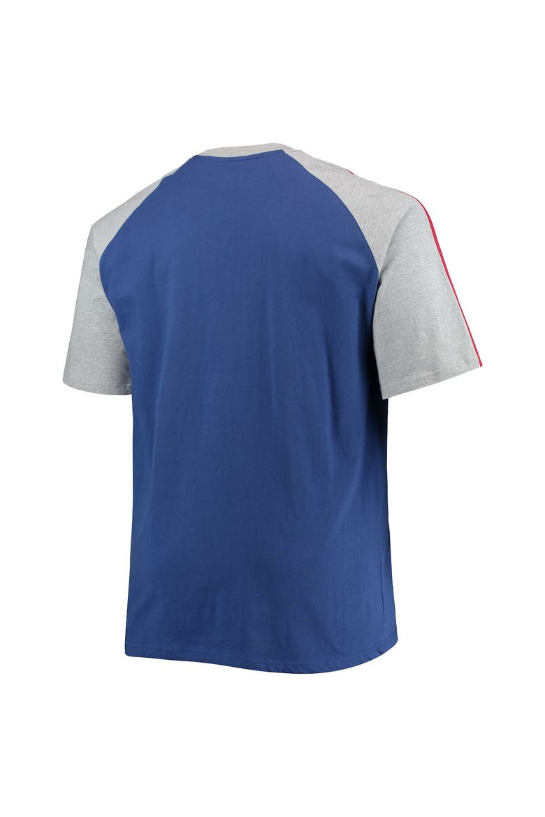 Men's Royal/Heathered Gray Chicago Cubs Big & Tall Circular Raglan T-Shirt, Alternate, color, Royal
