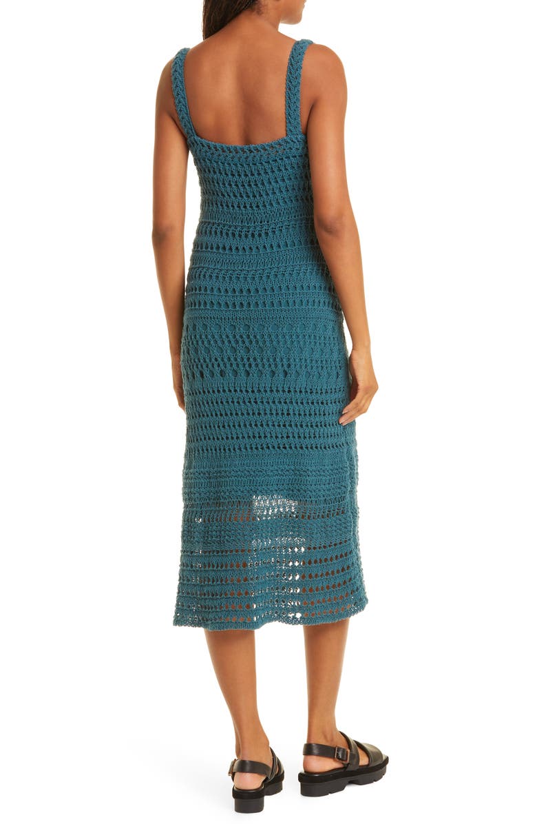 Vince Stretch Cotton Crochet Dress, Alternate, color, 