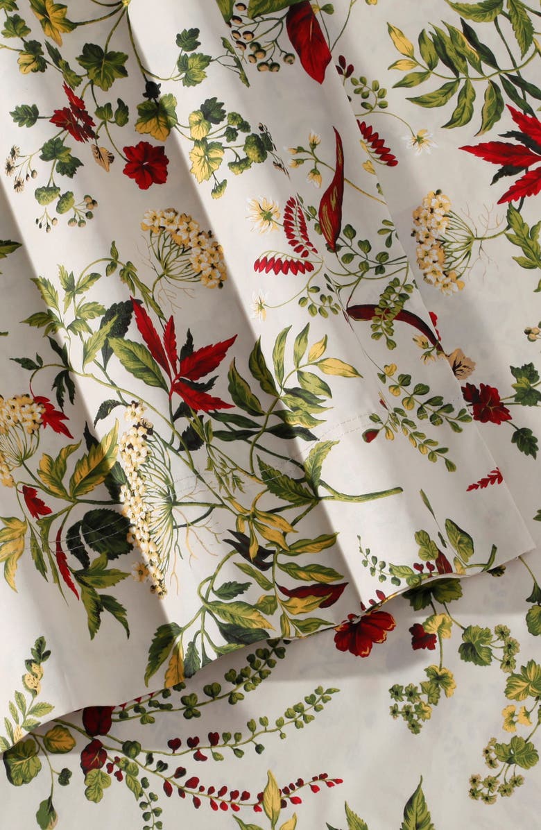 AZORES HOME Maui Floral Print 300 Thread Count Cotton Percale Sheet Set, Alternate, color, Maui Floral