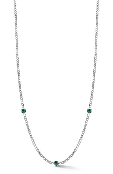 Cubic Zirconia Station Chain Necklace