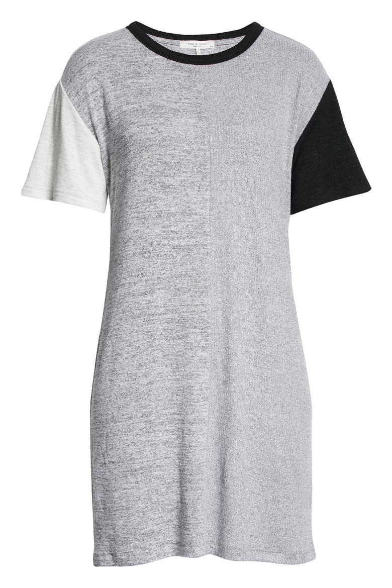 The Knit Colorblock T-Shirt Dress, Alternate, color, GREY MULTI