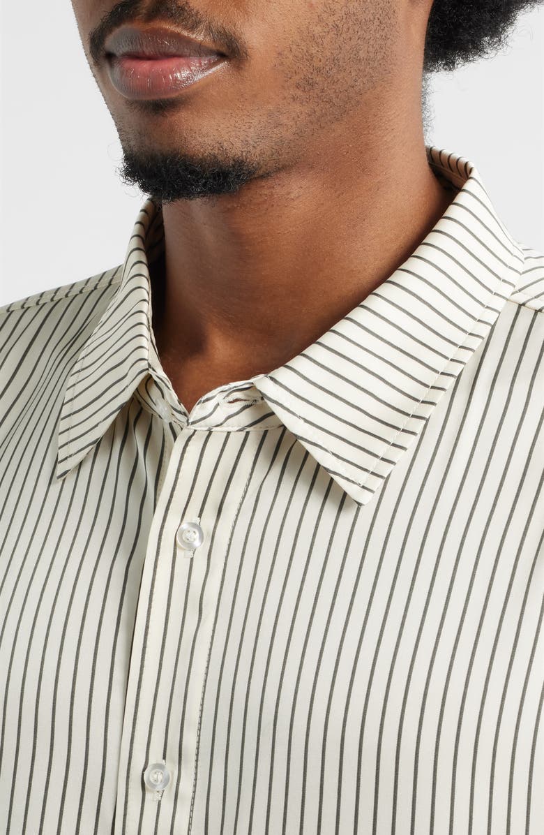 Elwood Executive Stripe Satin Button-Up Shirt, Alternate, color, Quill Stripe