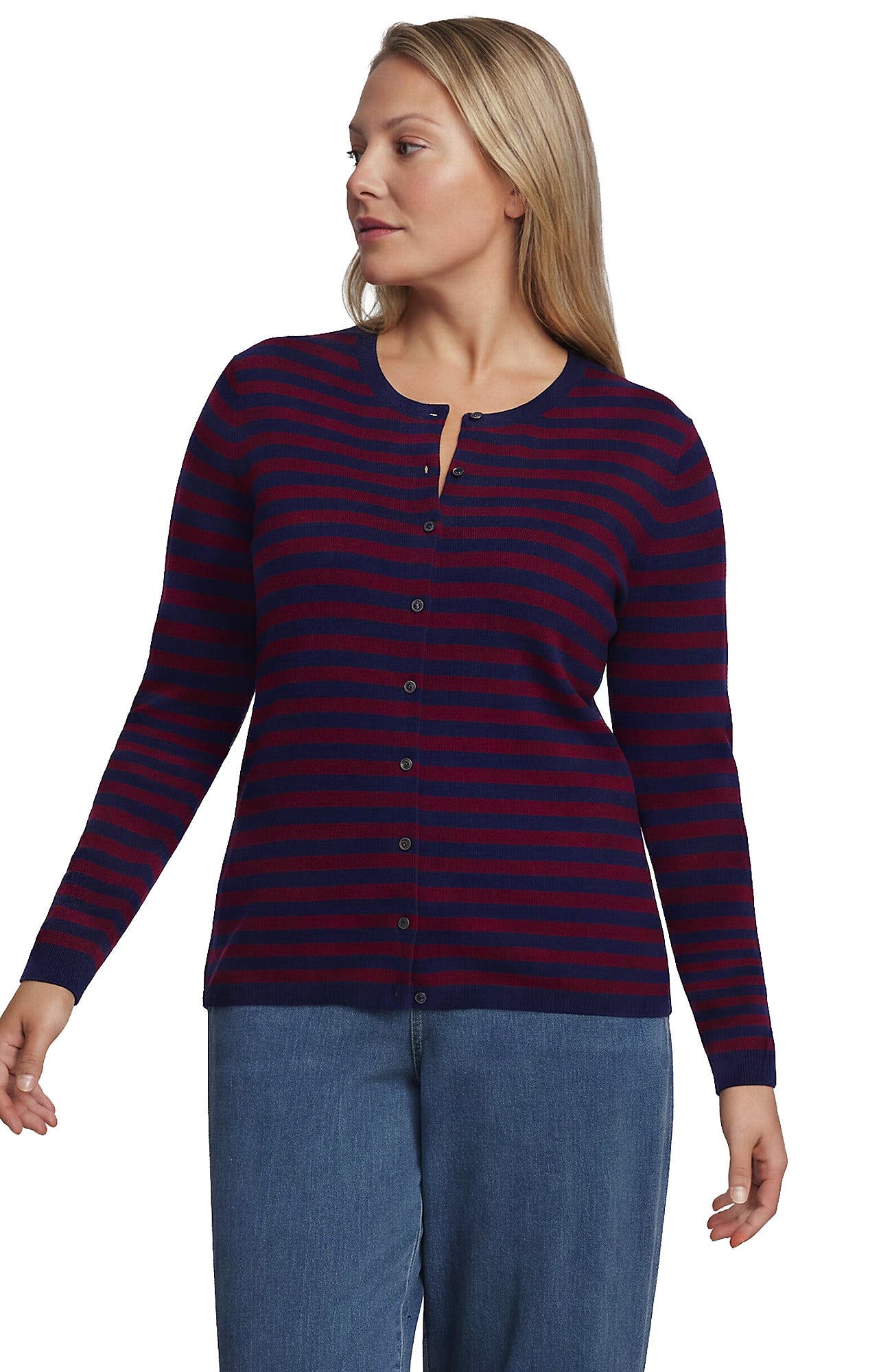 selected Deep Sea Navy/Burgundy Stripe