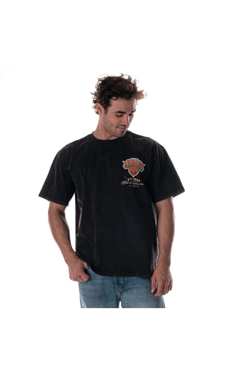 THE WILD COLLECTIVE Unisex The Wild Collective  Black New York Knicks Oversized Streetwear T-Shirt, Alternate, color, Black